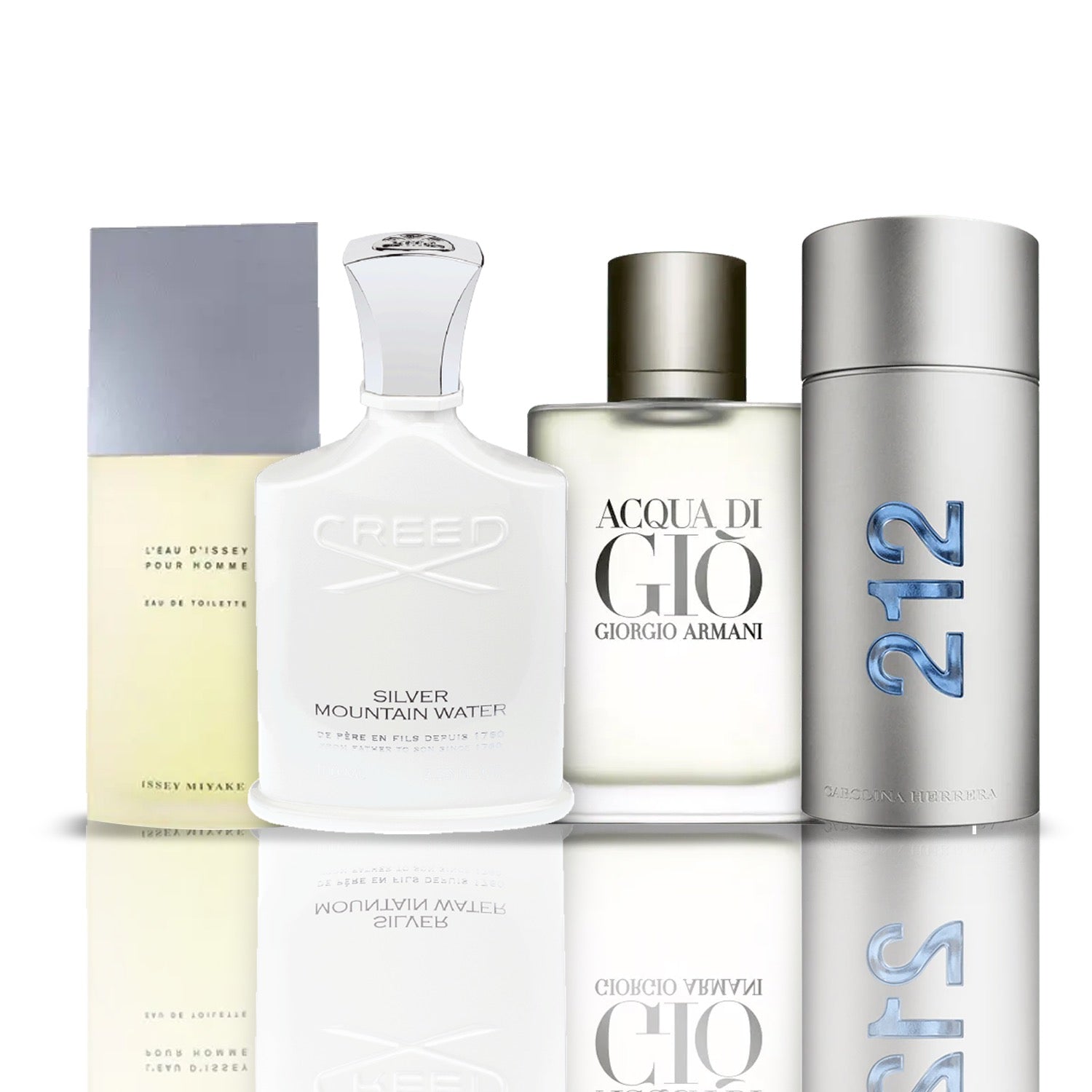 Zestaw 4 Perfum | Issey Miyake + Acqua di Gio + Creed Silver + 212 NYC Men 100 ml