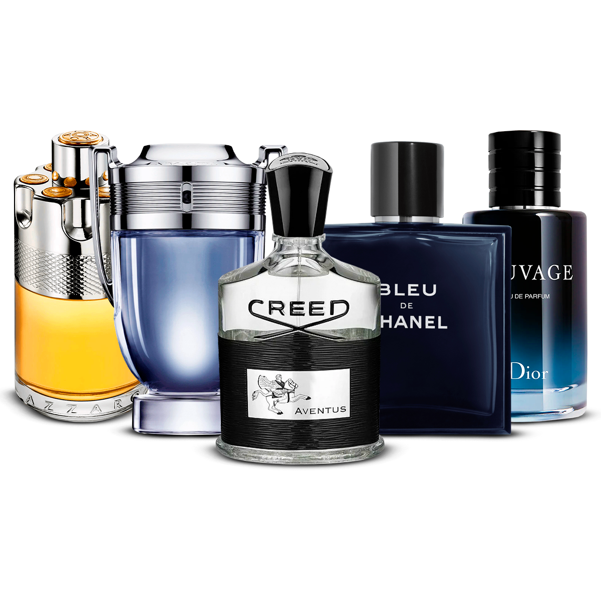 Zestaw 5 Perfum – Azzaro Wanted, Invictus, Creed Aventus, Bleu de Chanel i Sauvage [100 ml každý]